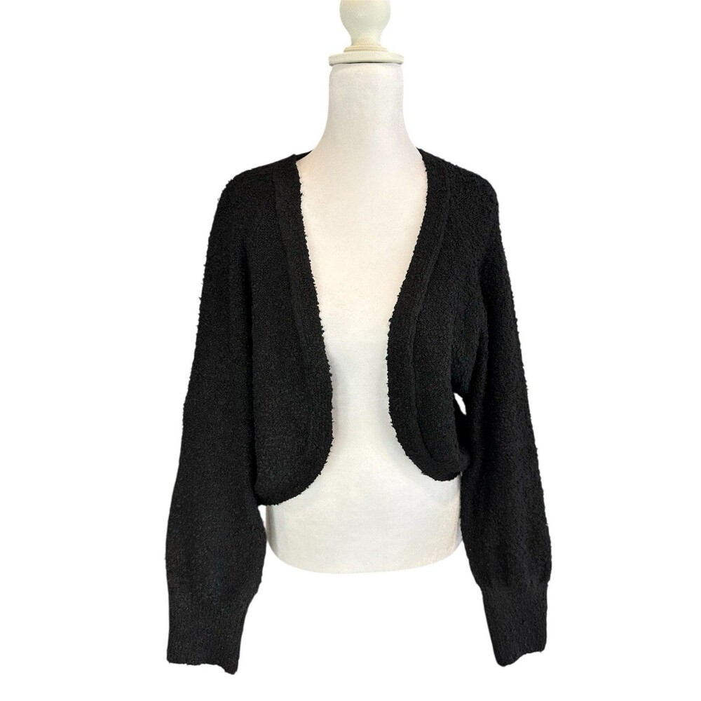 SO Shrug Cardigan XL 14/16 Black Long Sleeve Knit Open Front NWT